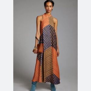 Farm Rio chevron color block maxi dress